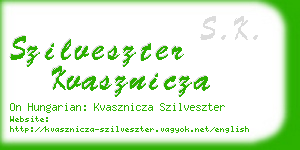 szilveszter kvasznicza business card